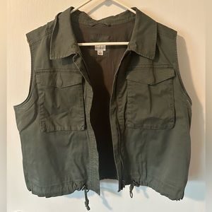A New Day Cropped Zip Up Vest